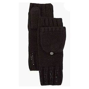 Badgley Mischka Knit Flip Top Mittens Black